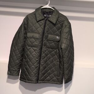 Men's Quilted Shirt Jacket - Dark Green